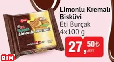 ETİ BURÇAK LİMONLU KREMALI BİSKÜVİ